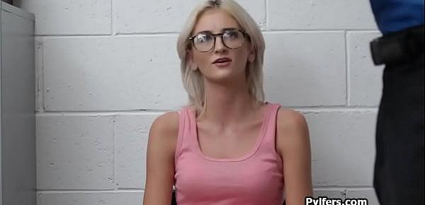  Blonde teen cashier fucked by the security guard